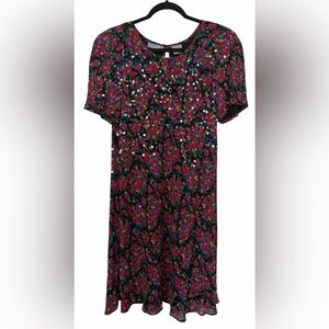 Vintage Liz Claiborne Floral Sequin Swing Dress Feminine Size 14
